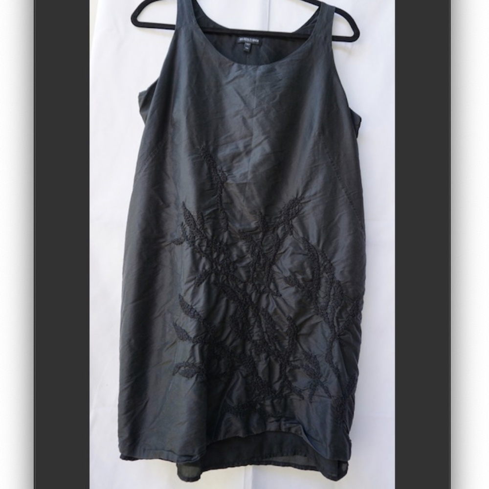 Silk, Embroidered Sleeveless Dress